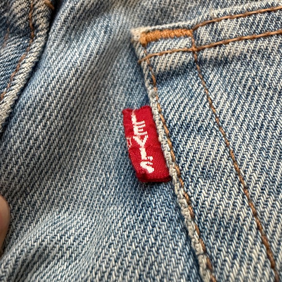 Levis 501 Jeans Womens 25 Medium Wash Distressed Thrashed Button Fly Retro - Picture 11 of 14